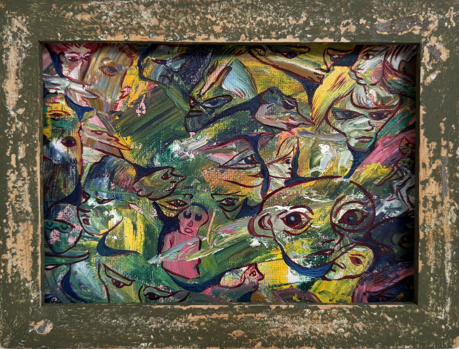 Faces 2 — Acrylic on canvas board