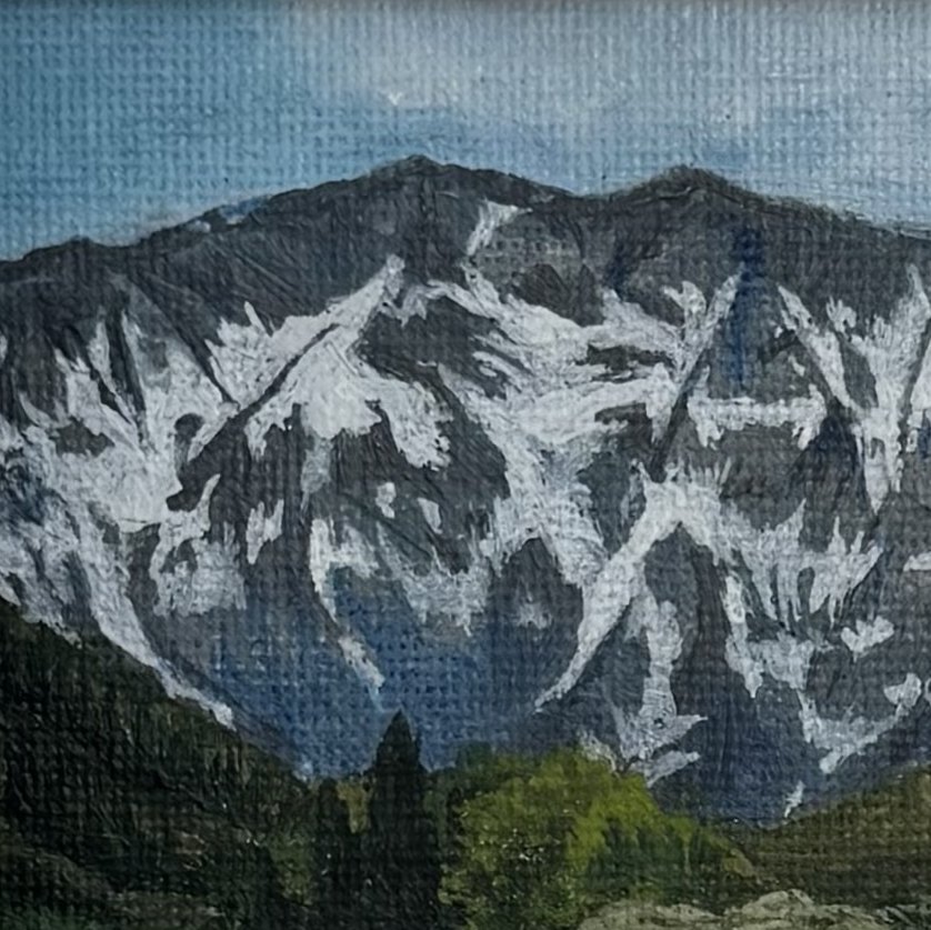 Mountain and Red Barn — detail 2