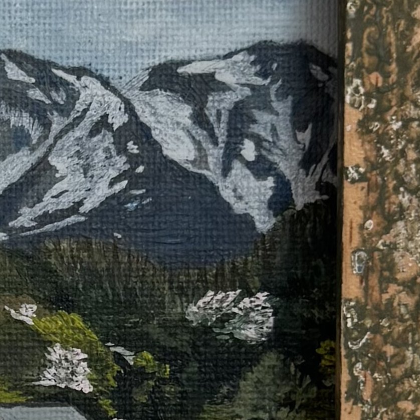 Mountain and Red Barn — detail 3