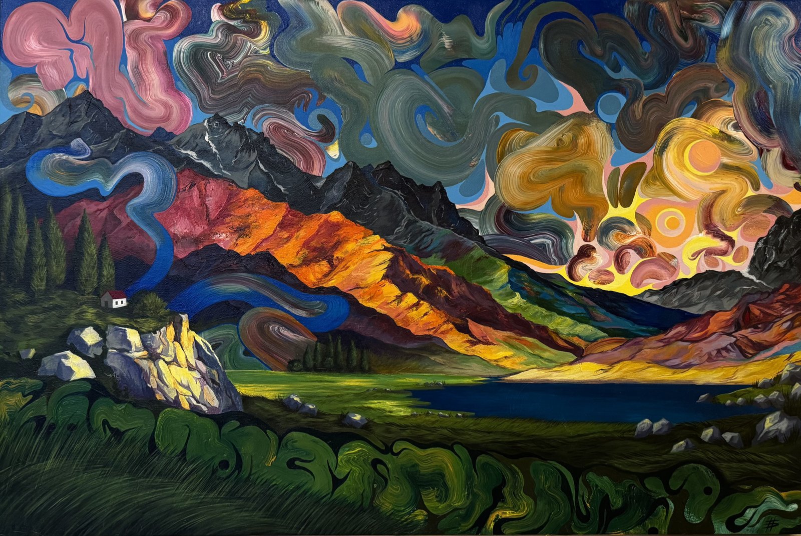 Castle in the Valley — Acrylic on canvas