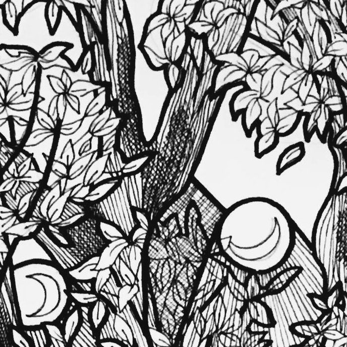 Tree and Figure — detail 1