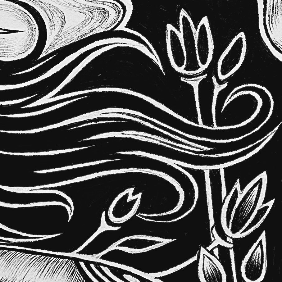 Faces and Roses — detail 1
